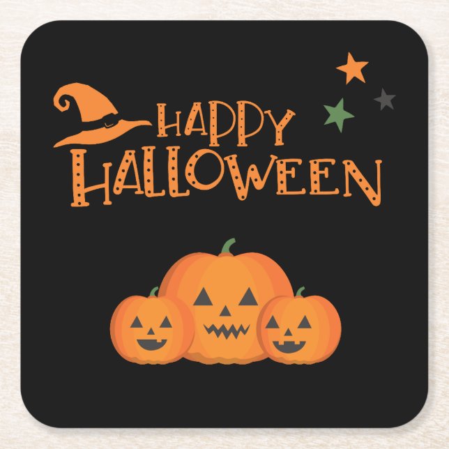 Dessous De Verre Carré Collection de fêtes d'Halloween ! (Devant)