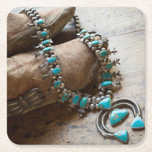 Dessous De Verre Carré Collier à vendre, Père Noël Fe, Nouveau-Mexique