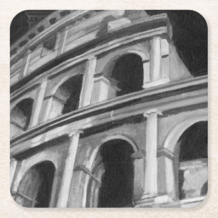Dessous De Verre Carré Colosseum romain avec les dessins architecturaux