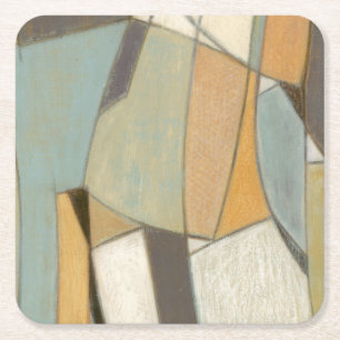 Dessous De Verre Carré Composition abstraite avec des couleurs amorties
