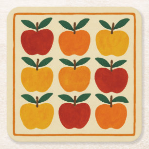 Dessous De Verre Carré Composition joyeuse de pommes