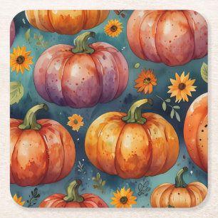 Dessous De Verre Carré Concepteur Vibes Citrouille d'Halloween