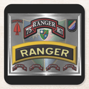 Dessous De Verre Carré Conception améliorée 75e régiment de Rangers