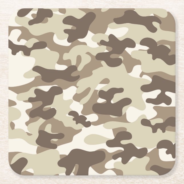 Dessous De Verre Carré Conception Camo Brown (Devant)