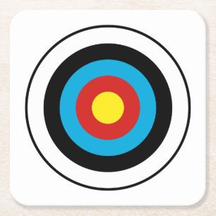 Dessous De Verre Carré Conception cible Bullseye