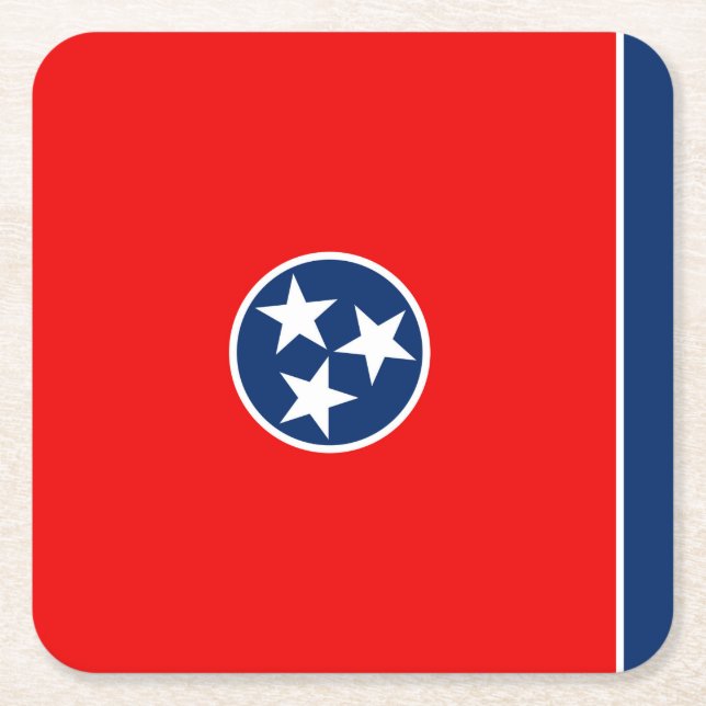 Dessous De Verre Carré Conception de drapeau d'état du Tennessee (Devant)