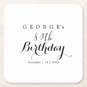 Dessous De Verre Carré Conception de fête d'anniversaire en typographie m
