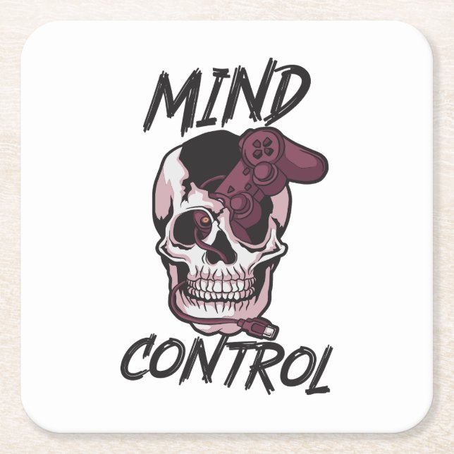 Dessous De Verre Carré Conception de jeux de contrôle mental (Devant)