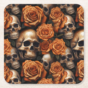 Dessous De Verre Carré Conception de la série A Skull and Roses 9