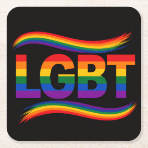 Dessous De Verre Carré Conception de l'arc-en-ciel de la fierté LGBT