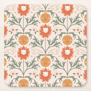 Dessous De Verre Carré Conception de motif sans couture de l'éclat solair