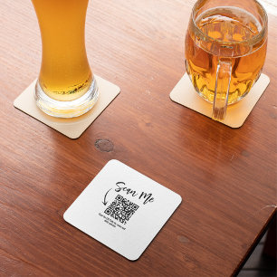Dessous De Verre Carré Conception de restaurant QR Code Scan Me minimalis