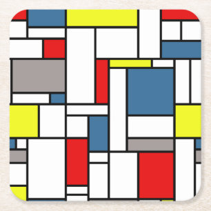Dessous De Verre Carré Conception de style de Mondrian