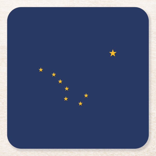 Dessous De Verre Carré Conception du drapeau de l'État de l'Alaska (Devant)