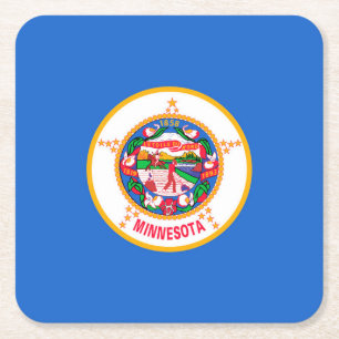 Dessous De Verre Carré Conception du drapeau de l'État du Minnesota