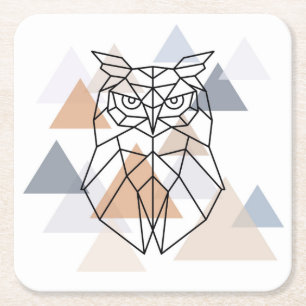 Dessous De Verre Carré Conception géométrique de hibou