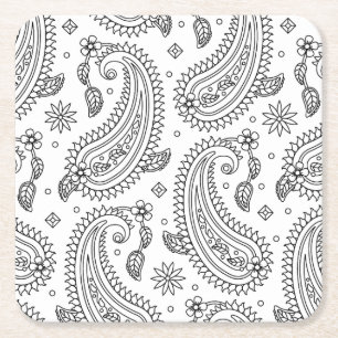 Dessous De Verre Carré Conception inspirée de Paisley