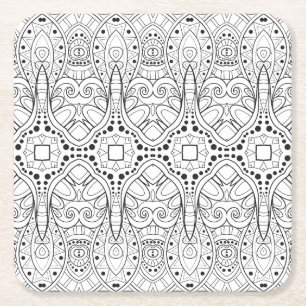Dessous De Verre Carré Conception tribale de Zendoodle