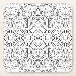 Dessous De Verre Carré Conception tribale de Zendoodle