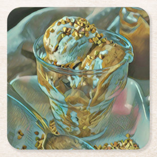Dessous De Verre Carré Cône crème glacée d'été