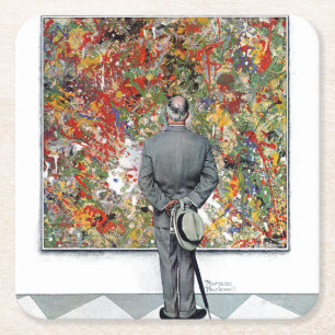 Dessous De Verre Carré Connaisseur d'art par Norman Rockwell