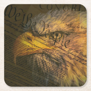 Dessous De Verre Carré Constitution Avec Aigle Bald