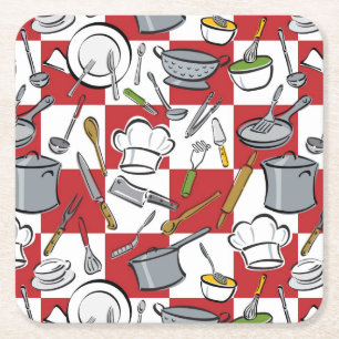 Dessous De Verre Carré Contrôle d'outils de cuisine