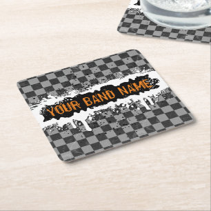 Dessous De Verre Carré Cool Punk Custom Band Merch Rock Musique DJ Musici