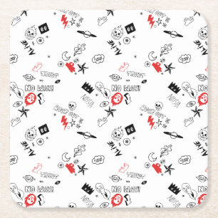 Dessous De Verre Carré Cool Retro Punk Rock motif