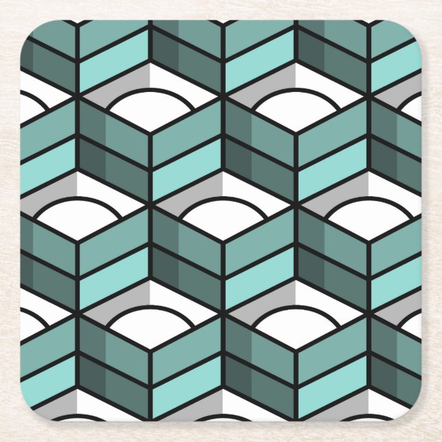 Dessous De Verre Carré Cool Stair Stepping Motif 3 dimensions (Devant)