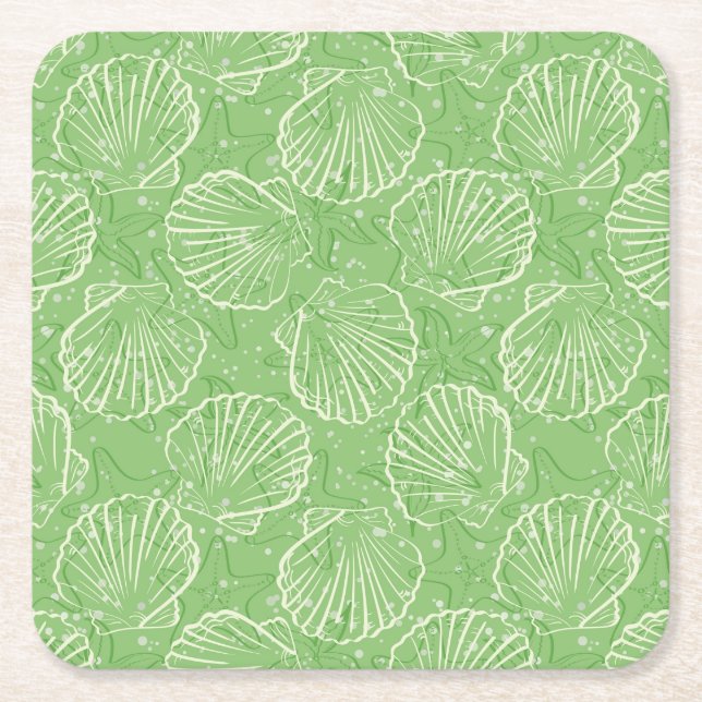 Dessous De Verre Carré Coquillages d'ensemble (Devant)