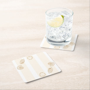 Dessous De Verre Carré Coquillages et cloches de mariage Baby Shower