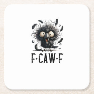 Dessous De Verre Carré Corbeau drôle F-Caw-F Tri-Mélange