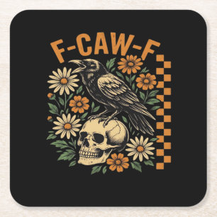Dessous De Verre Carré Corbeau F-Caw-F Cool Unique