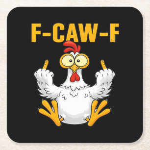 Dessous De Verre Carré Corbeau F-Caw-F Humour Drôle Gothique