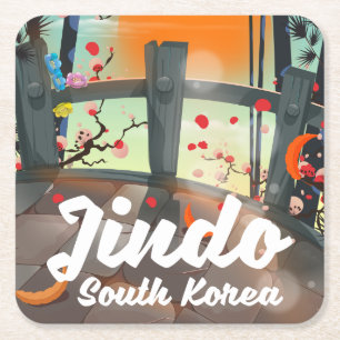 Dessous De Verre Carré Corée du Sud du Jindo