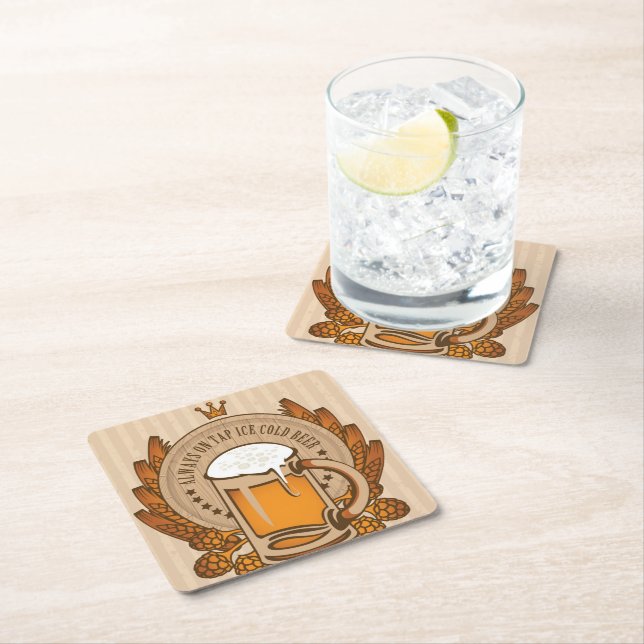Dessous De Verre Carré Costers - Mancave Beer Mats (En situation)