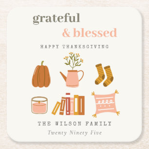 Dessous De Verre Carré Cosy Scandi Automne Essentiel Blush Thanksgiving