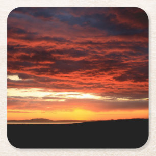 Dessous De Verre Carré Coucher de soleil sur Islay, Écosse