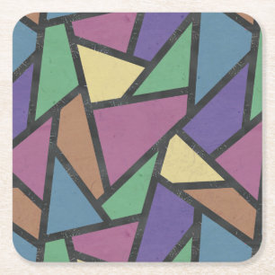 Dessous De Verre Carré Couleurs arc-en-ciel en mosaïque motif