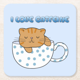 Dessous De Verre Carré Coupe Kawaii de fée de chat