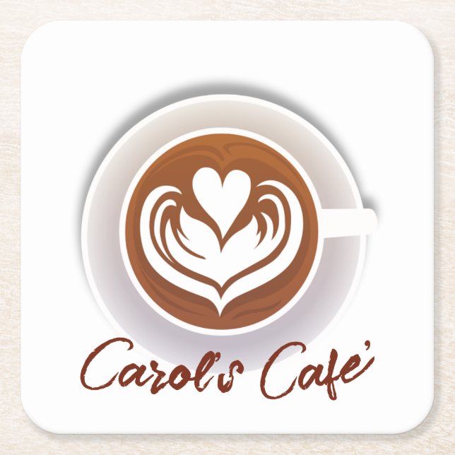Dessous De Verre Carré Coupe Latte Coffee (Devant)