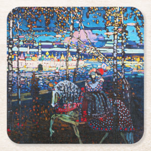 Dessous De Verre Carré Couple à cheval blanc, Wassily Kandinsky