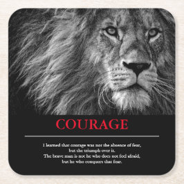 Dessous De Verre Carré Courage Lion Motivationnel Inspiration