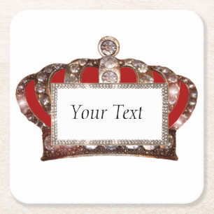 Dessous De Verre Carré Couronne royale personnalisée