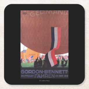 Dessous De Verre Carré Course de montgolfière de Gordon Bennett