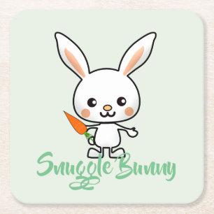 Dessous De Verre Carré Cousu Bunny Kawaii personnalisé
