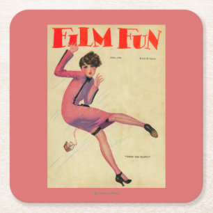 Dessous De Verre Carré Couverture de magazine d'amusement de film