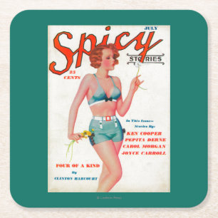 Dessous De Verre Carré Couverture de magazine épicée