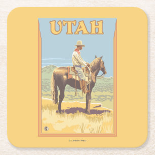 Dessous De Verre Carré Cowboy (vue de côté) Utah